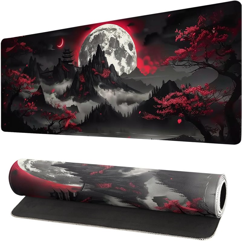 Brecoy Extended Gaming Mouse Pad, Large Gaming Mouse Waterproof with Stitched Edges, Non-Slip Desktop Pad for Home and Office, Level Up Your 31.5x11.8 Inch… (Dark Night) - Image 1
